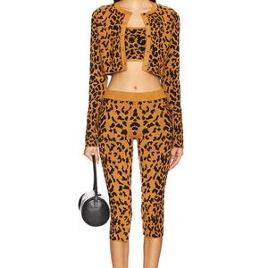 Superdown Lyle Leopard Print Cropped Knit Pants only from Revolve